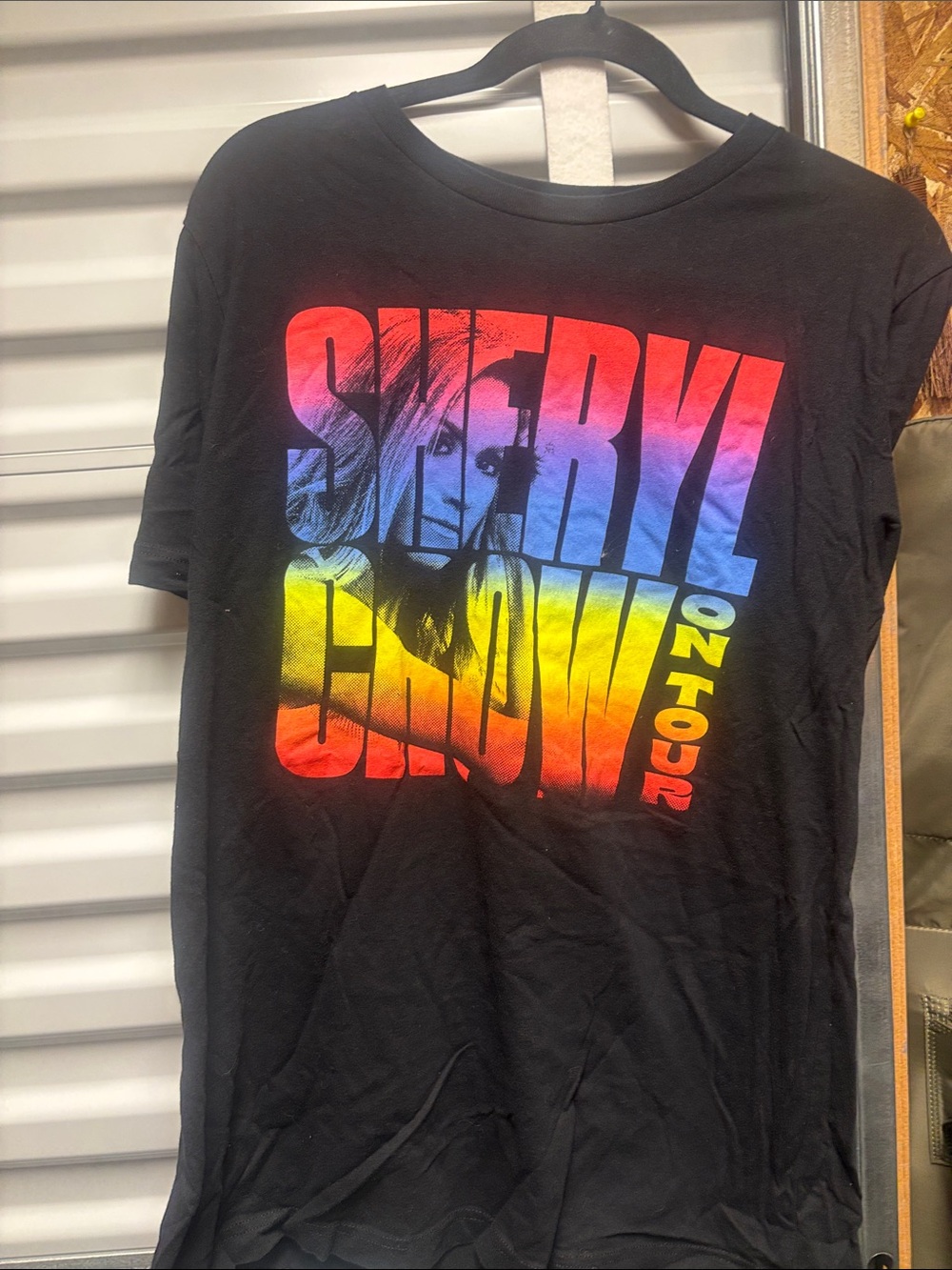 Shirt - Black 'On Tour' Short Sleeve Tee with Rainbow Graphic